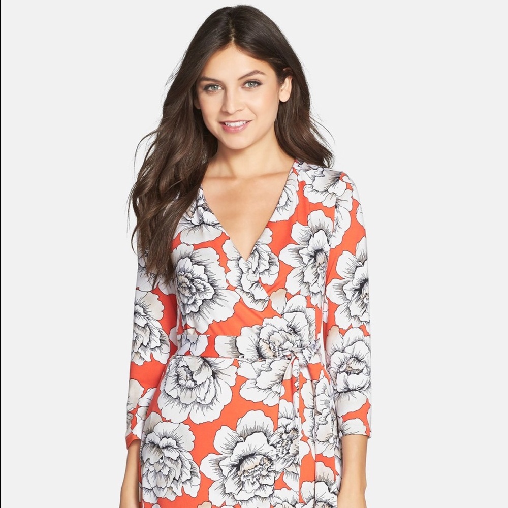 Nordstrom Charles Henry Red Wrap Dress